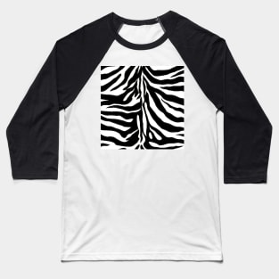 Black and White Zebra Stripes Pattern Baseball T-Shirt